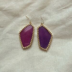 Rare Kendra Scott purple and gold earrings